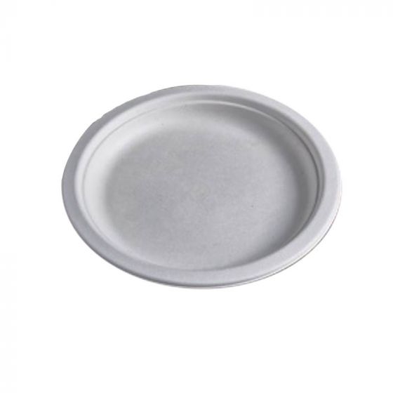 Assiette blanche jetable biodégradable Ø 22 cm (50 pièces)
