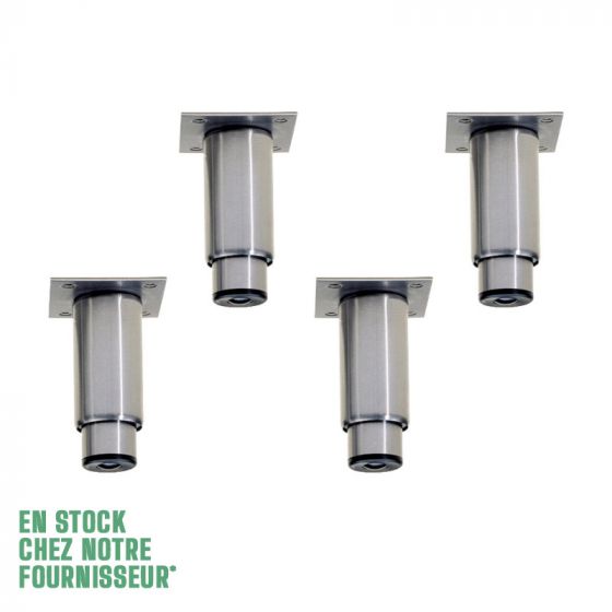 Kit de 4 pieds réglables en inox pour amoires Diamond