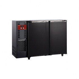 Arrière de bar 2 portes pleines battantes, 375Lt., noir