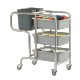 Chariot de service inox 5 bacs
