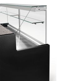 Comptoir vitrine réfrigéré à vitre droite 1000mm, avec réserve, noir