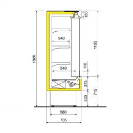 Meuble mural réfrigéré ventilé, 1800 mm, tout inox