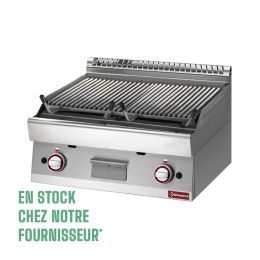 Grill pierre de lave à gaz, 1/1 module, grille en fontedouble face, à poser