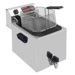 Friteuse électrique 4,5kW à poser 10 Lt. avec vidange, Snack