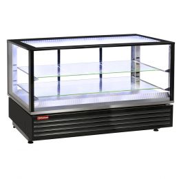 Vitrine chauffante, ventilée, 2 niveaux, noire, 1185x675mm