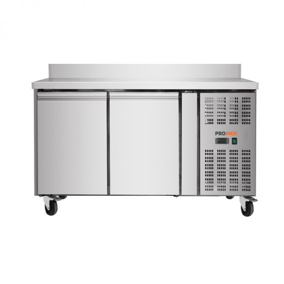 Desserte gastro prof. 700mm, 2 portes, GN1/1, avec dosseret