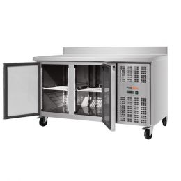 Desserte gastro prof. 700mm, 2 portes, GN1/1, avec dosseret