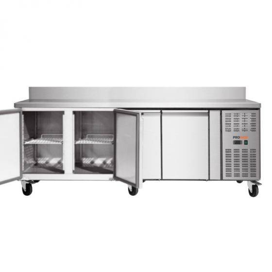 Desserte snack prof. 600mm, 4 portes, avec dosseret - v2