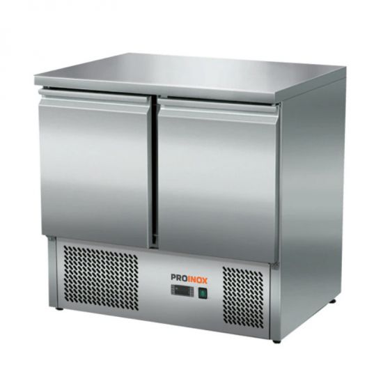 Desserte gastro prof. 700mm, 2 portes, GN1/1, centrale