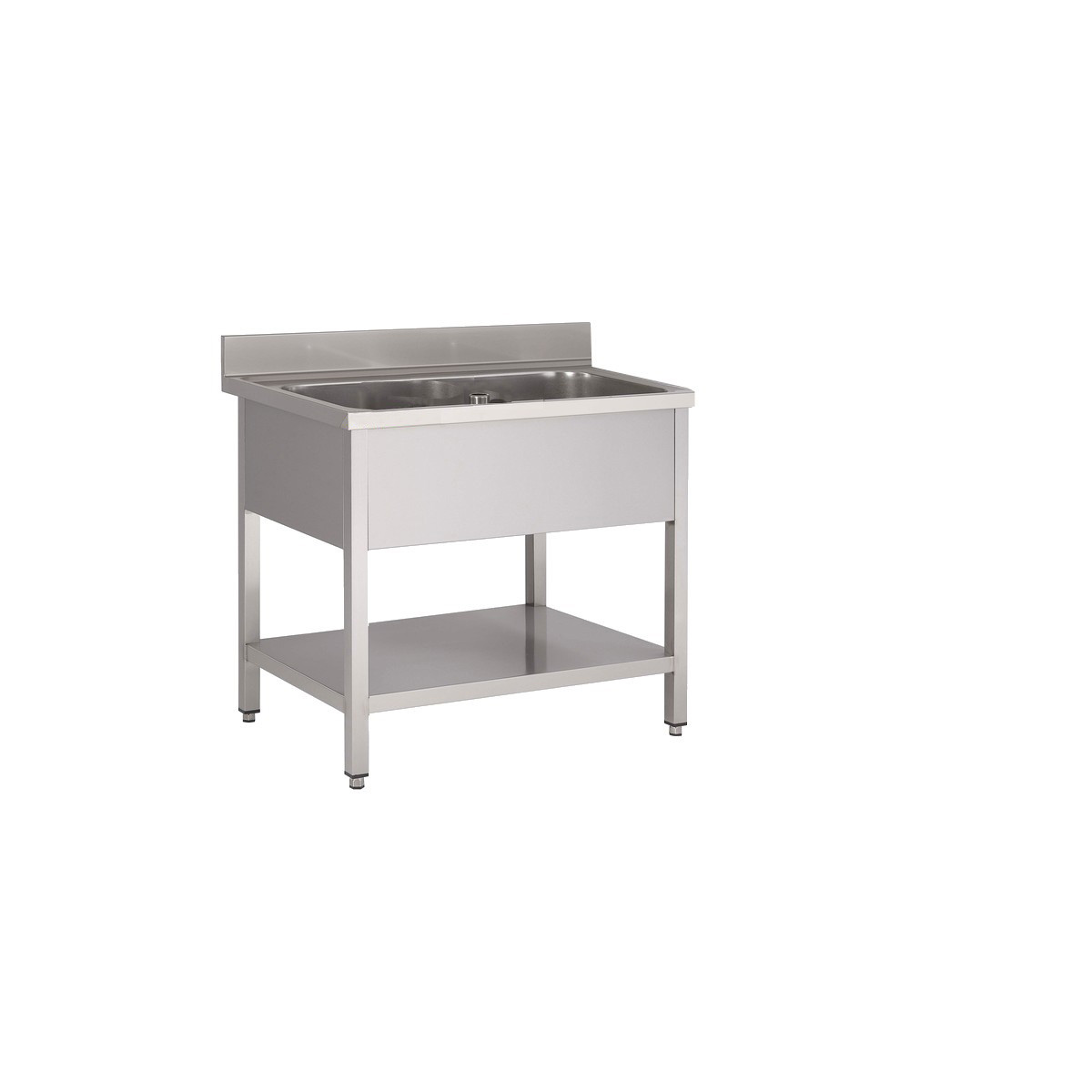 Plonge inox 1 grand bac L1000XP700XH850MM avec étagère basse | Plonges