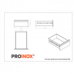 Meuble inox 3 tiroirs Prof.600 - v2