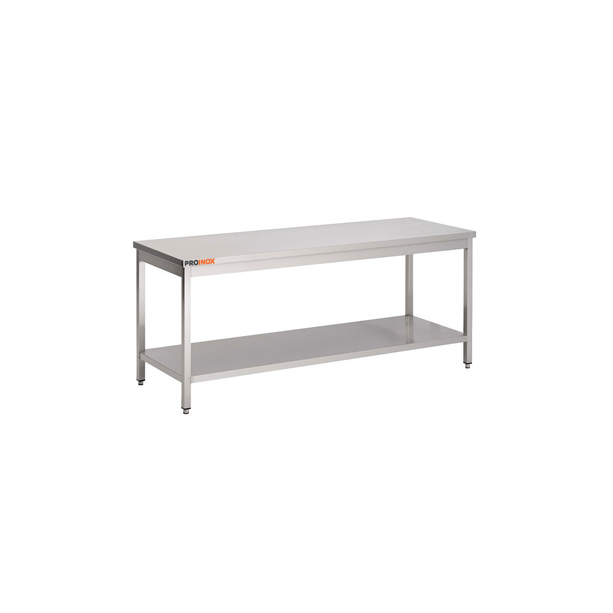 Table inox professionnelle 100x70x85 mm avec étagère basse