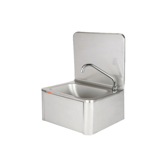 Lave-mains inox avec dosseret, Pro Inox