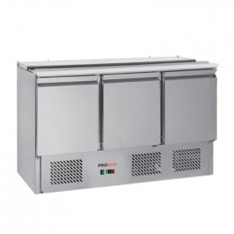 Saladette réfrigérée gastro 3 portes sur groupe Prof. 700 mm