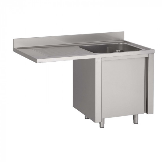 Plonge inox sur meuble esp.LV L1200XP600XH850MM EG gauche 1 bac