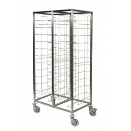 Chariot échelle cafétéria 2x12 niveaux côte à côte