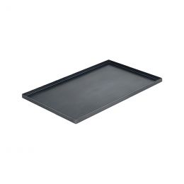 Plaque tôle d'acier noire 530x325 mm GN1/1 à bords droits