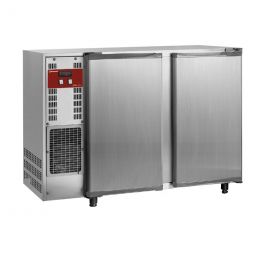 Arrière de bar 2 portes pleines, 375 Lt., inox