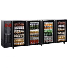 Arrière de bar 4 portes vitrées battantes,783 Lt., noir
