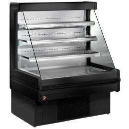 Vitrine murale réfrigéré positive libre-service 1500mm, ventilé, noire