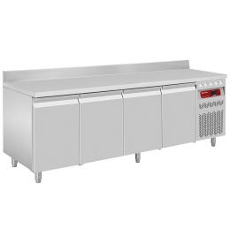 Table réfrigérée adossée ventilée, 4 portes, GN1/1, 550 Lit., tropicalisée