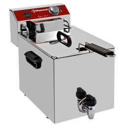 Friteuse électrique 4,5kW à poser 10 Lt. avec vidange, Snack