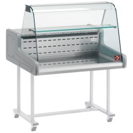 Comptoir vitrine réfrigérée positif 1500mm sur support, vitre bombée