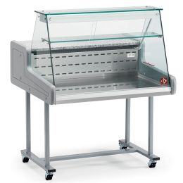 Comptoir vitrine réfrigérée positif 1500mm sur support, vitre droite