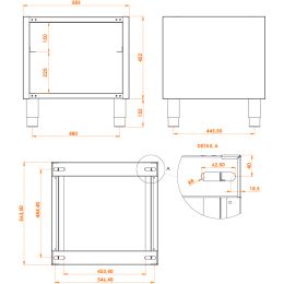 Support inox pour lave-vaisselles 50x50 ou 50x60 - JFK840 - v2