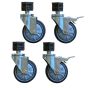 Kit 4 roues pivotantes pour tables inox dont 2 avec frein