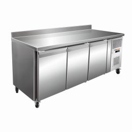 Desserte réfrigérée adossée gastro 3 portes Prof. 700 mm, tropicalisée