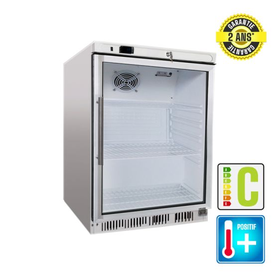 Armoire réfrigérée snack positive vitrée blanche 200L