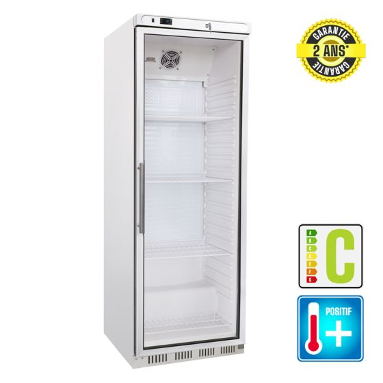 Armoire réfrigérée snack positive Vitrée blanche 400L