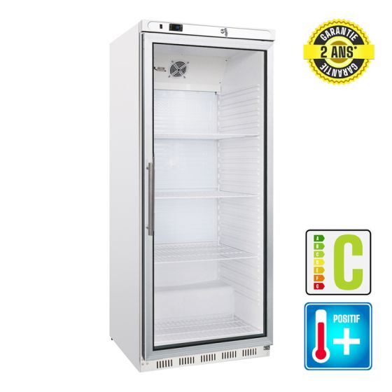 Armoire réfrigérée snack positive Vitrée blanche 600L