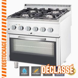 Fourneau 4 feux gaz sur four électrique ventilé GN1/1 - 600x400