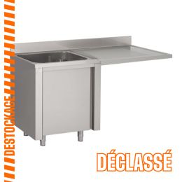 Plonge inox esp LV sur meuble 1 bac avec égouttoir 1000x600x850mm A Droite