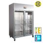 Armoire réfrigérée GN2/1 Portes vitrées 1400Lt.