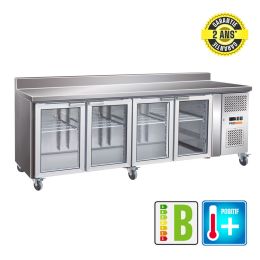 Desserte adossée gastro 4 portes vitréesProf. 700 mm