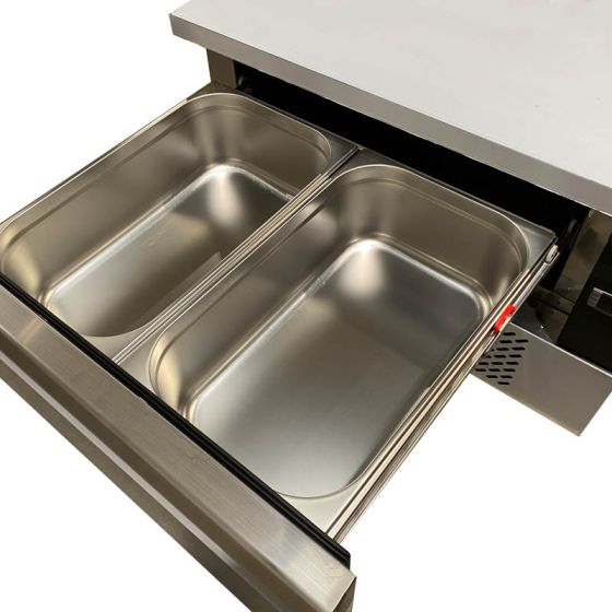 Soubassement double réfrigération 1 tiroir pour 2X GN1/1, tropicalisé