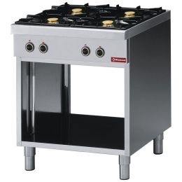 Fourneau 4 feux vifs gaz, sur armoire neutre ouverte, Ligne 650