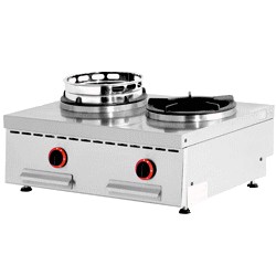 Feux wok gaz de table 2 feux (2x 15 kW)