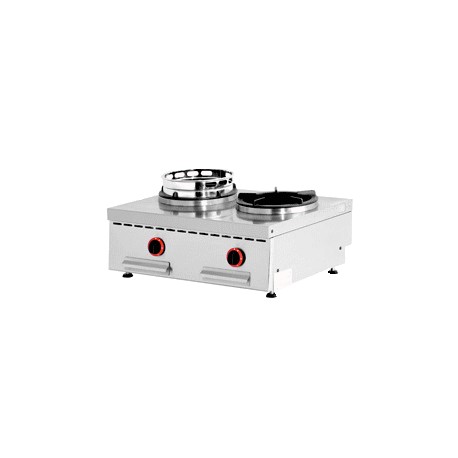 Feux wok gaz de table 2 feux (2x 15 kW)