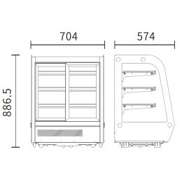 Vitrine réfrigérée à poser panoramique 145 Litres - v2