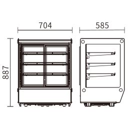 Vitrine réfrigérée à poser vitre droite 145 Litres - v2