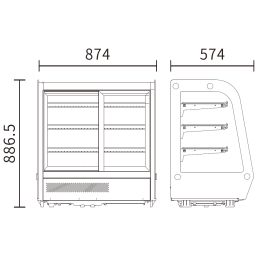 Vitrine réfrigérée à poser panoramique 186 Litres - v2