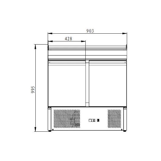 Table préparation réfrigérée 2 portes Prof.700MM - v3