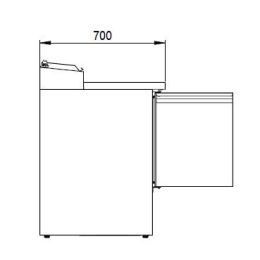 Table préparation réfrigérée 3 portes prof.700MM - v2