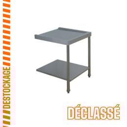 Table de sortie inox eco + étagère 700x575x850 mm pour lave-vaisselle