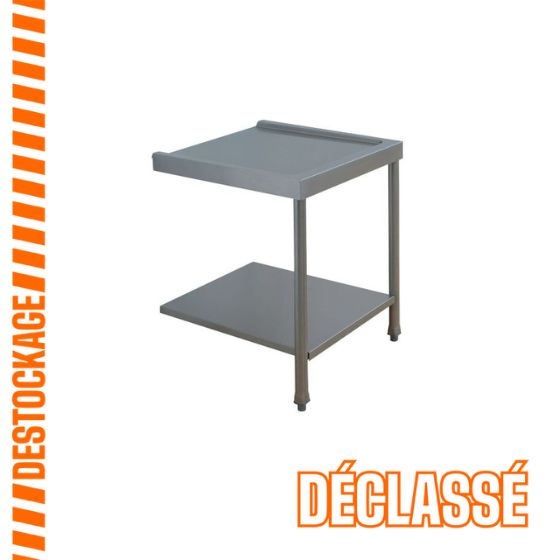 Table de sortie inox eco + étagère 700x575x850 mm pour lave-vaisselle