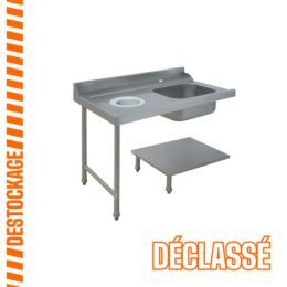 Table de prélavage gauche 1200x715mm avec trou à déchets